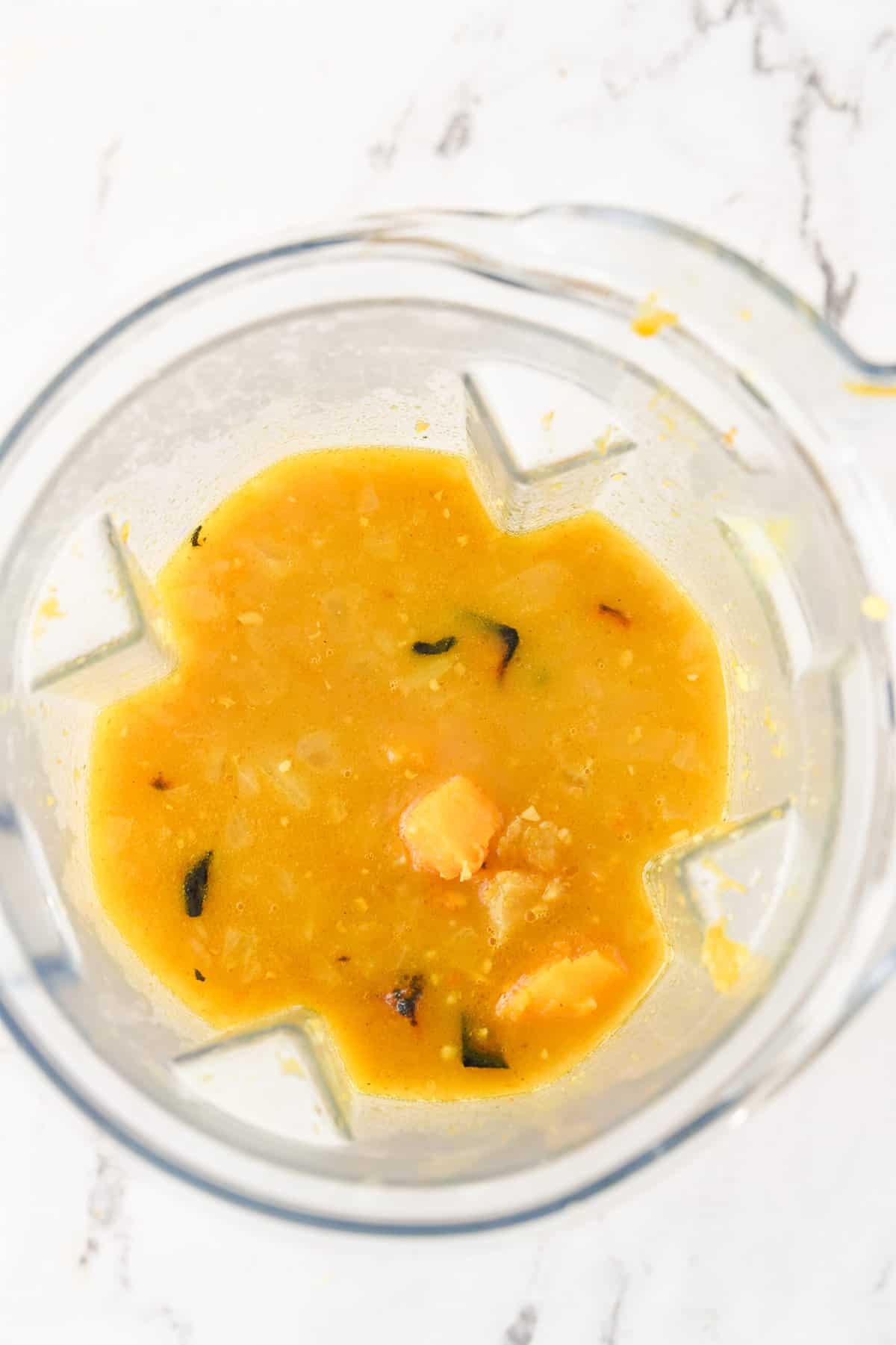 butternut squash soup in blender