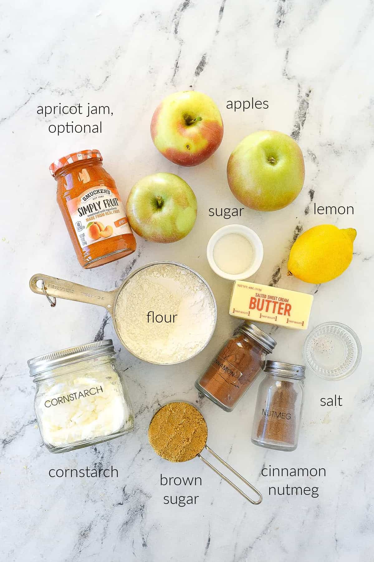 ingredients for apple galette