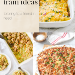 collage of meal train ideas