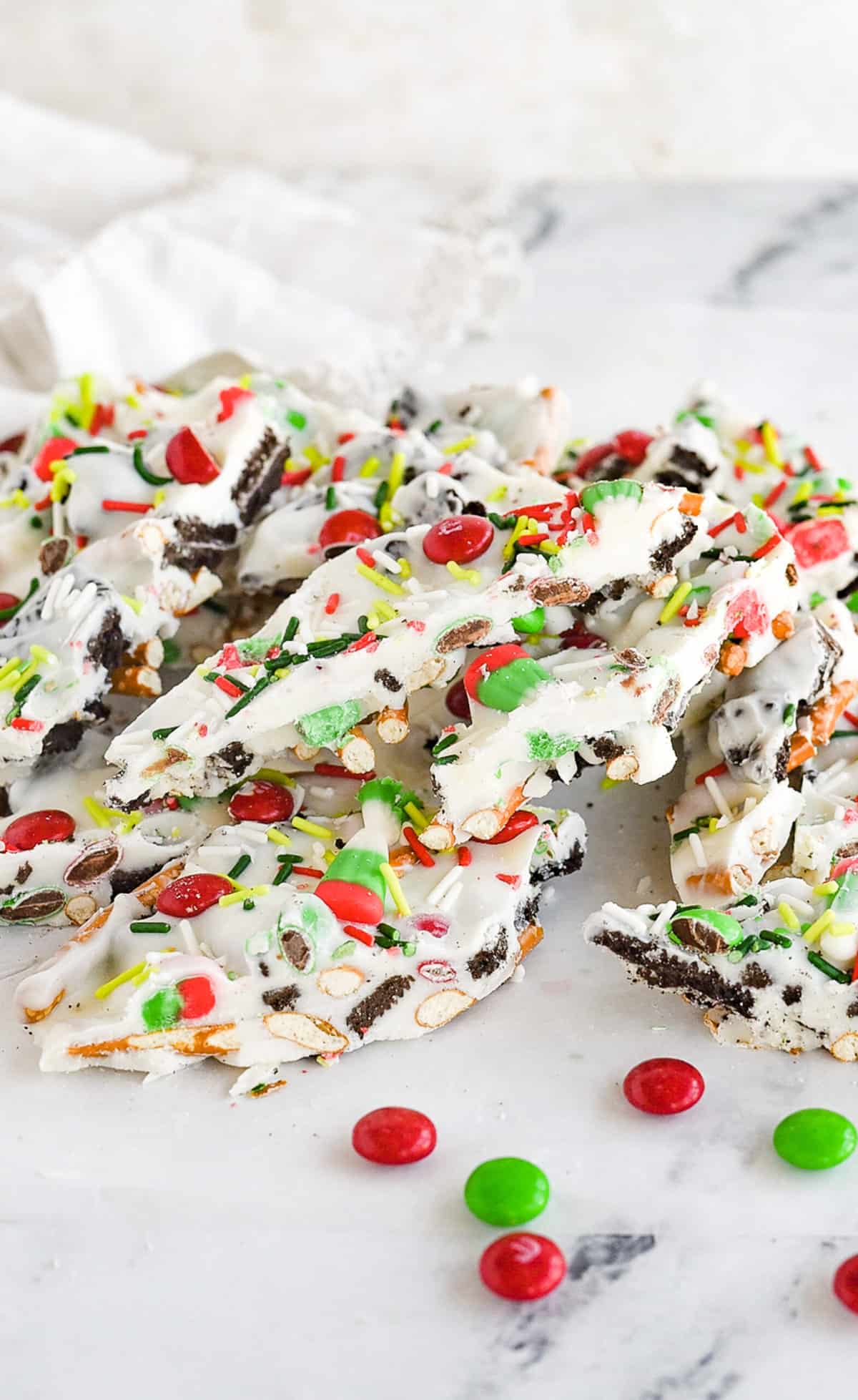 stack of christmas cookie bark