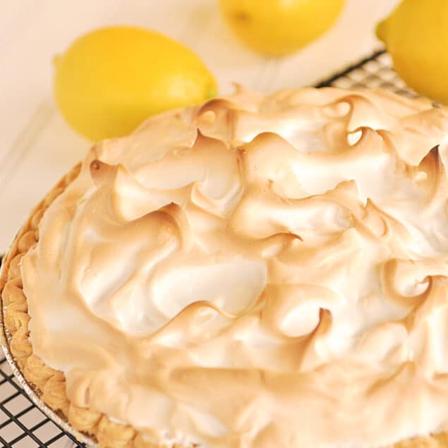 LEMON MERINGUE PIE ON A COOLIGN RACK