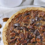 CHOCOLATE PECAN PIE OUT OF THE OVEN