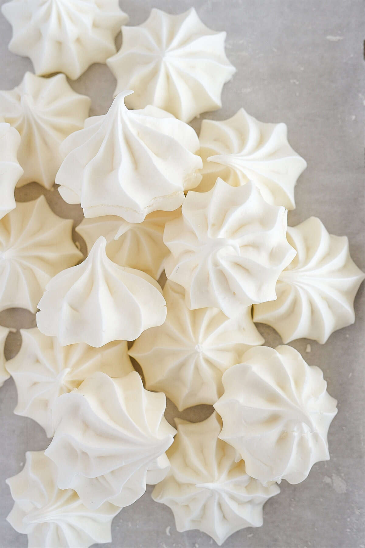 overhead shot of a pile of meringues