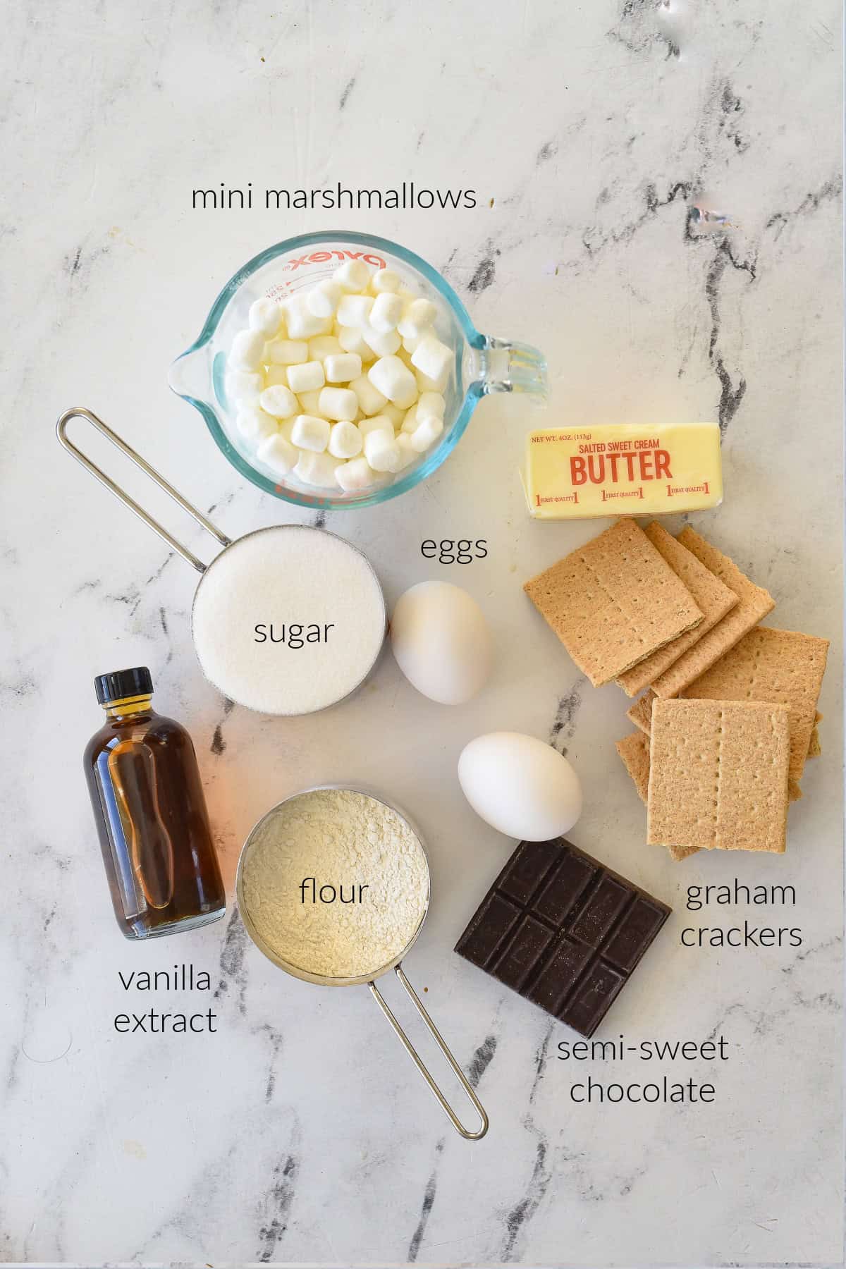 ingredients for s'mores brownoies