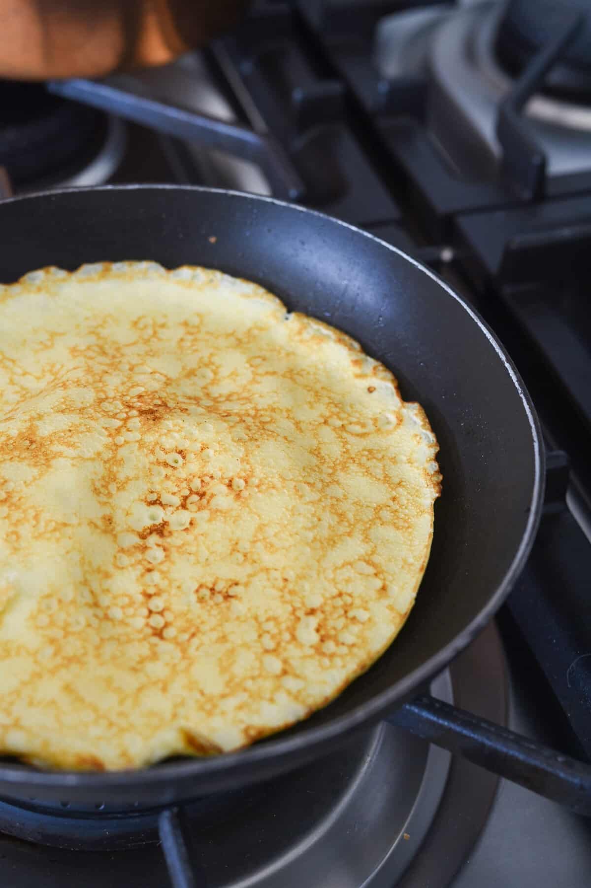 swedish pancake for one in a pan.