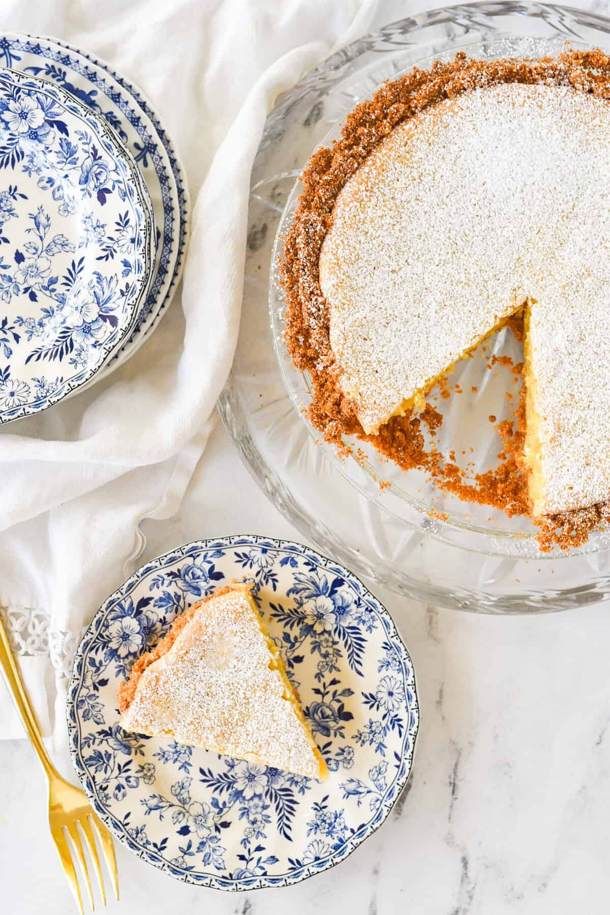 overhead shot of chess pie