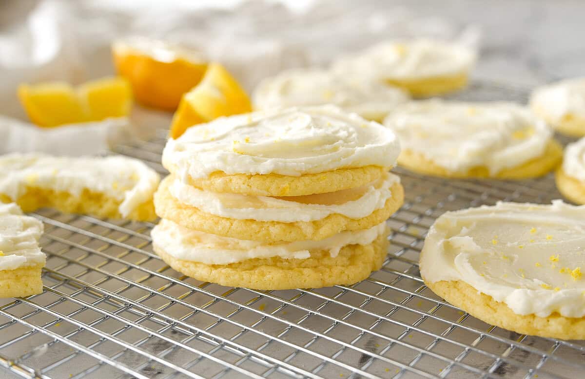 stacked lemon sugar cookies