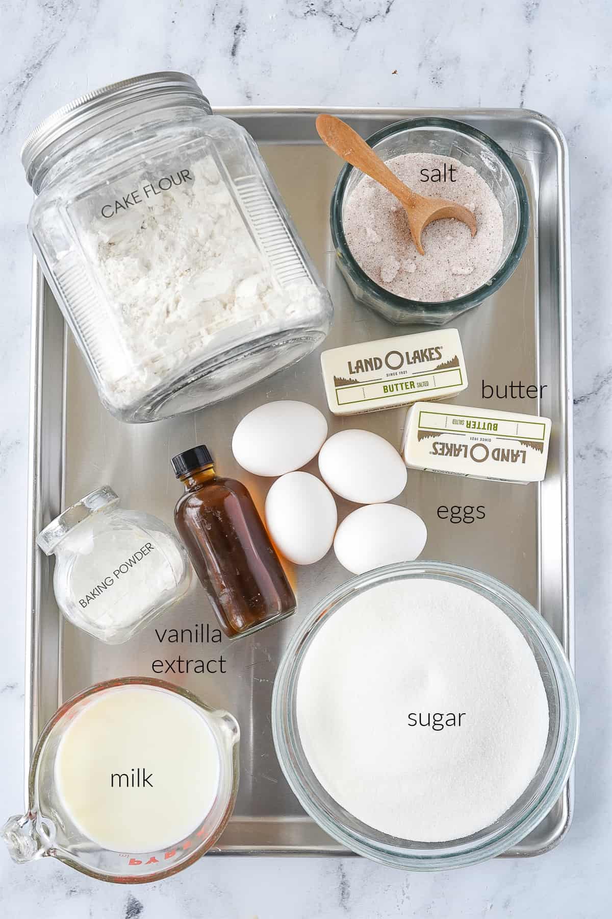 ingredients for caramel cake