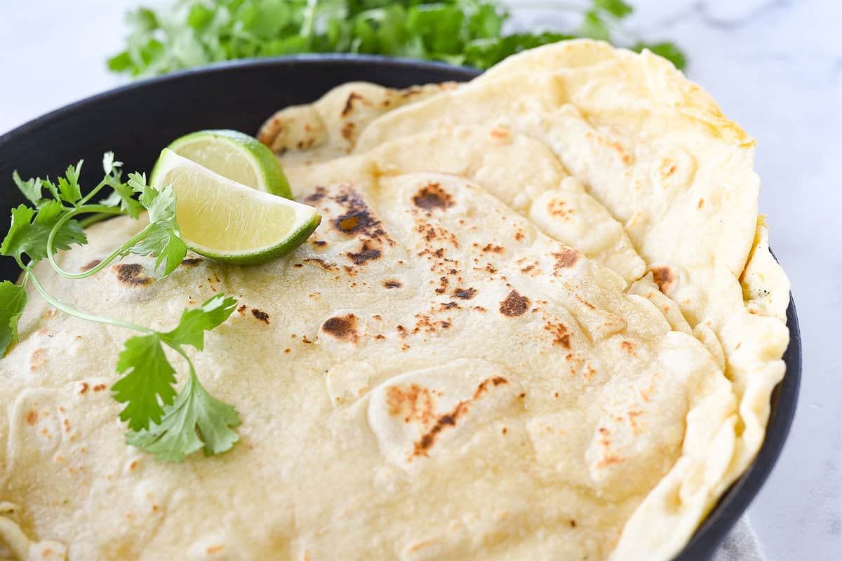 tortillas in a pan