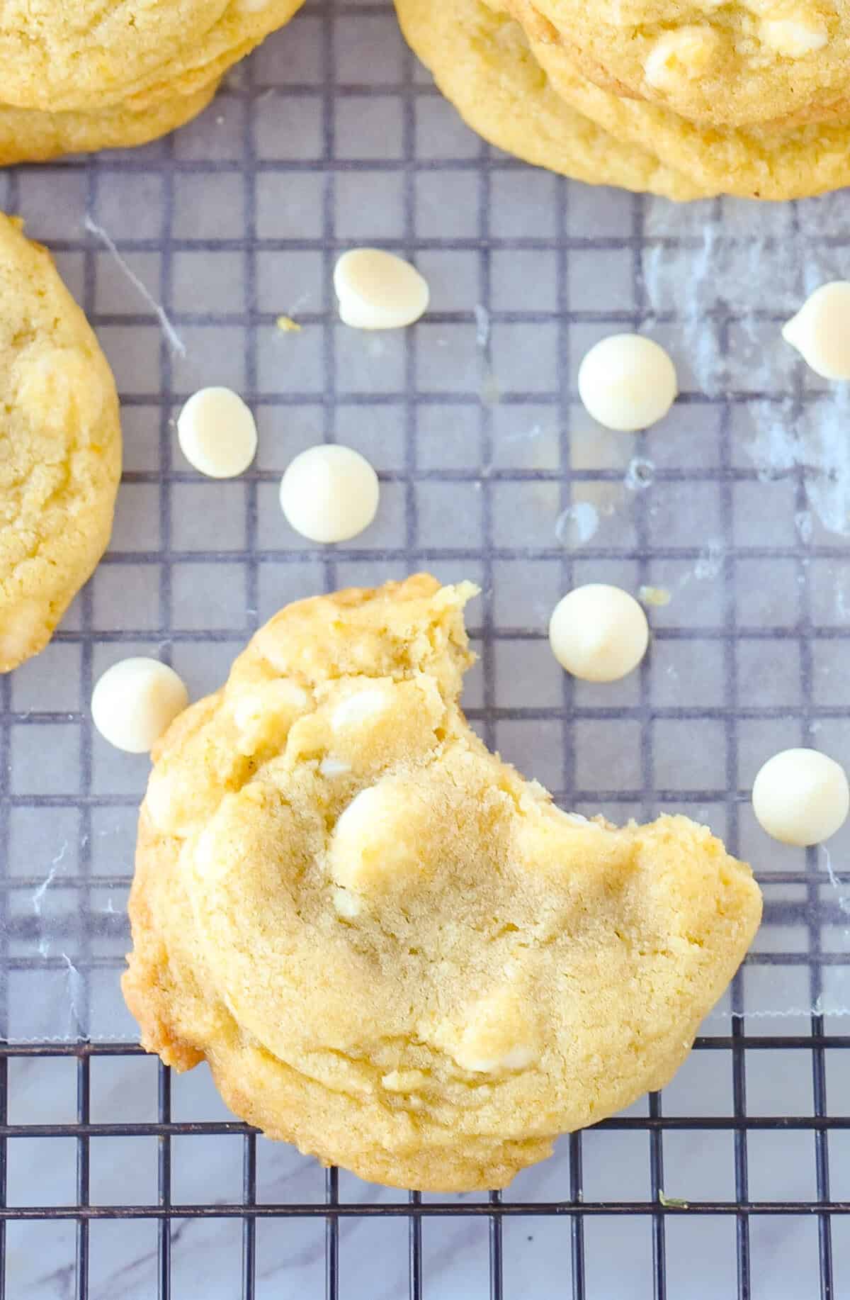 orange creamsicle cookie with a bite missing