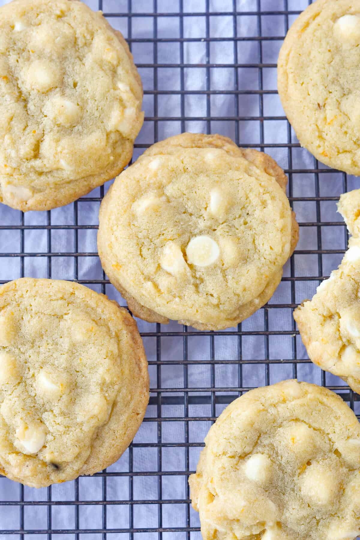 overhead shot of orange creamsicle cookies