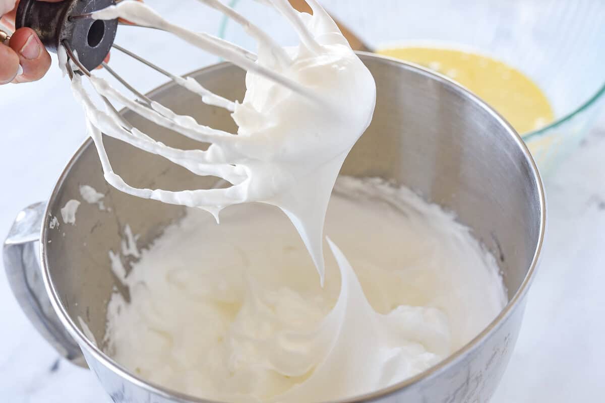 egg whites beaten to a stiff point