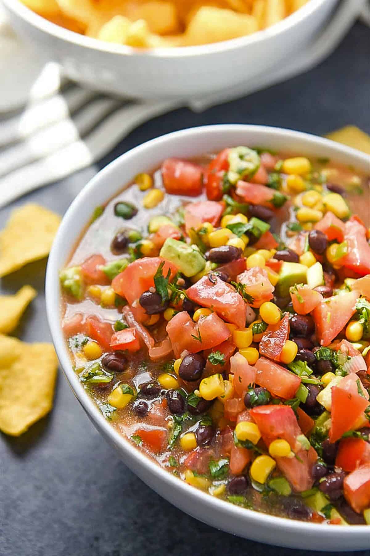 white bowl full of cowboy caviar