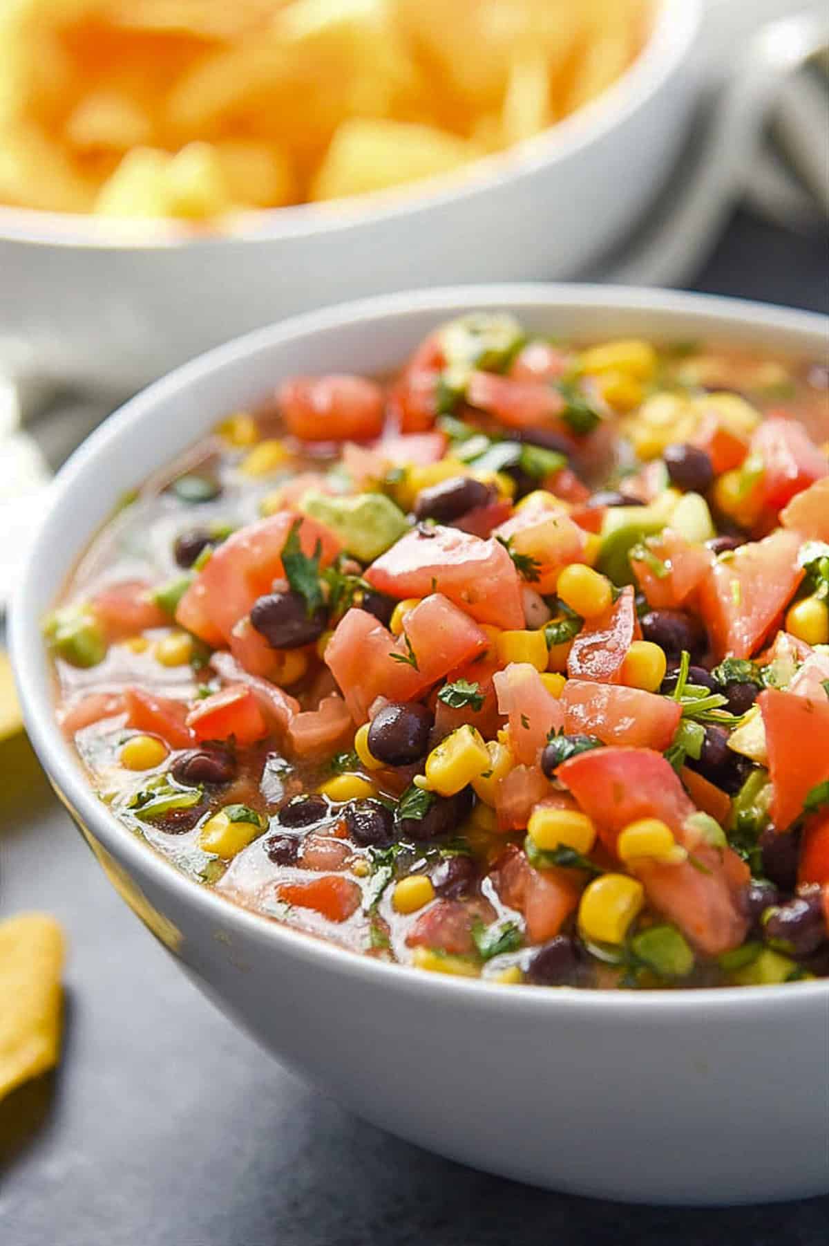 bowl of cowboy caviar on the table