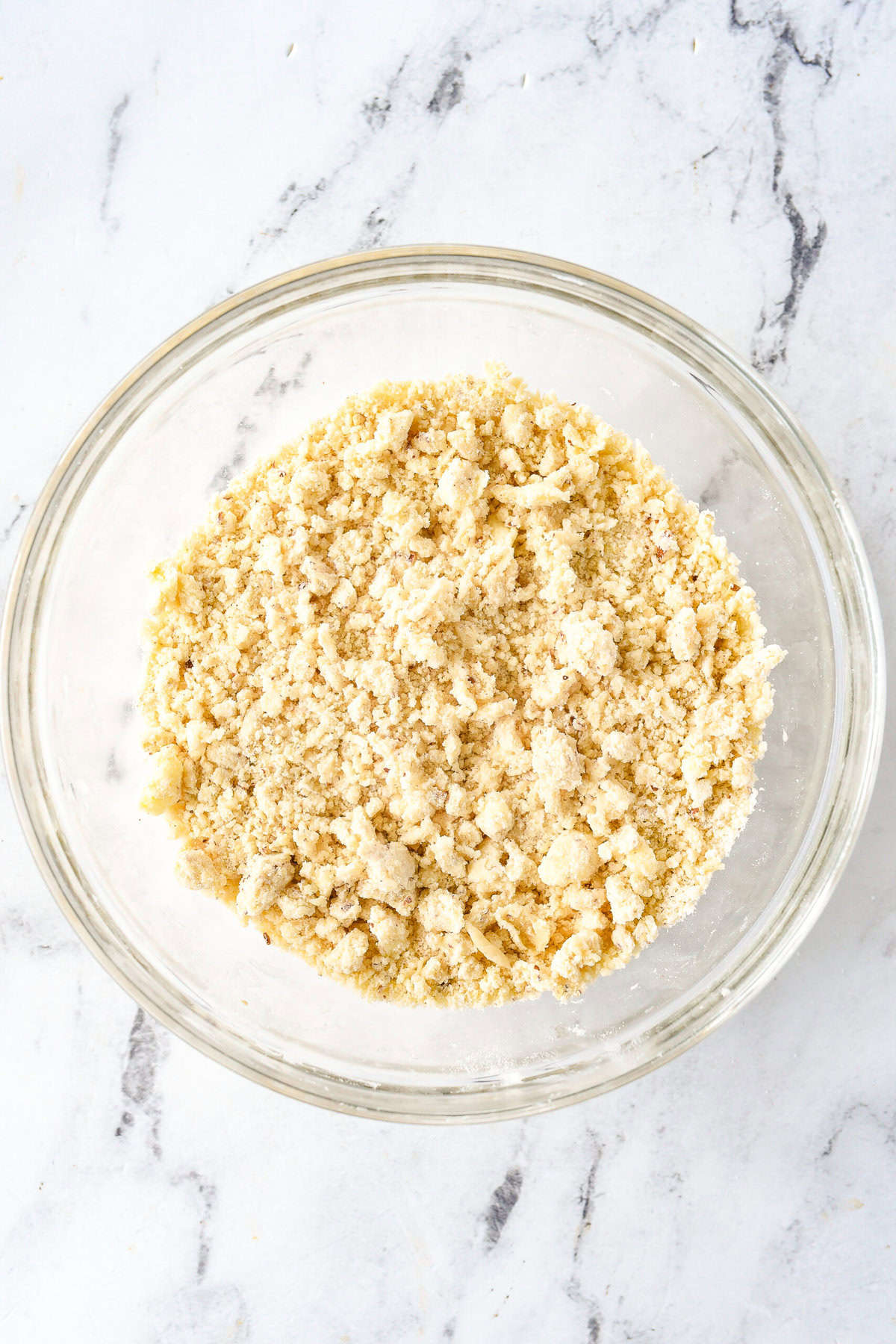 bowl of shortbread crumbs