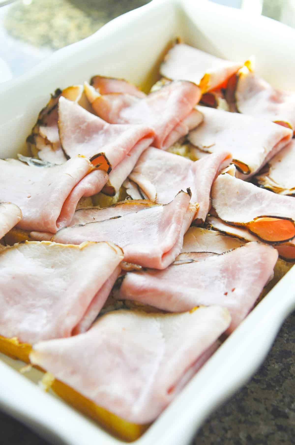 ham on top of sliders