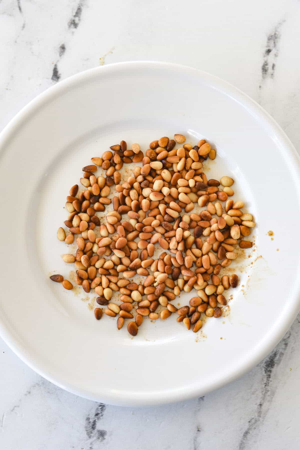 roasted pine nut son a plate