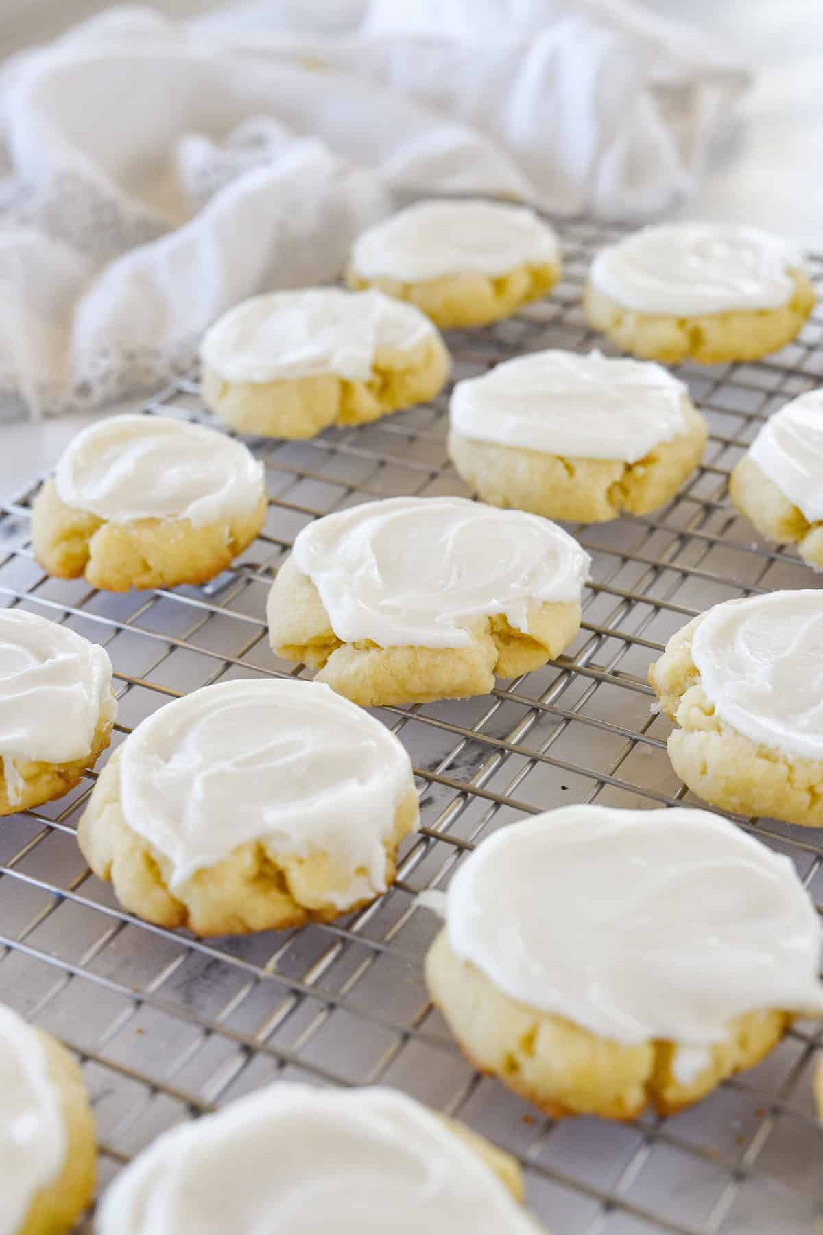 frosted almond sugar cookies
