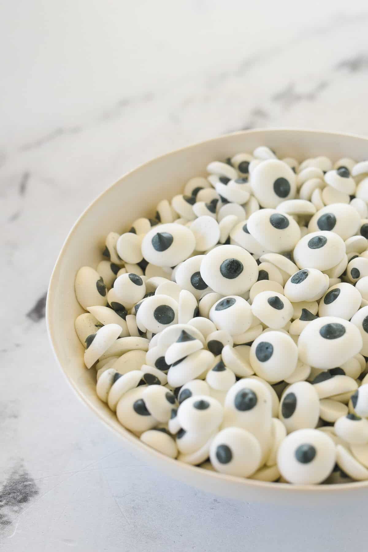 bowl of candy eyes