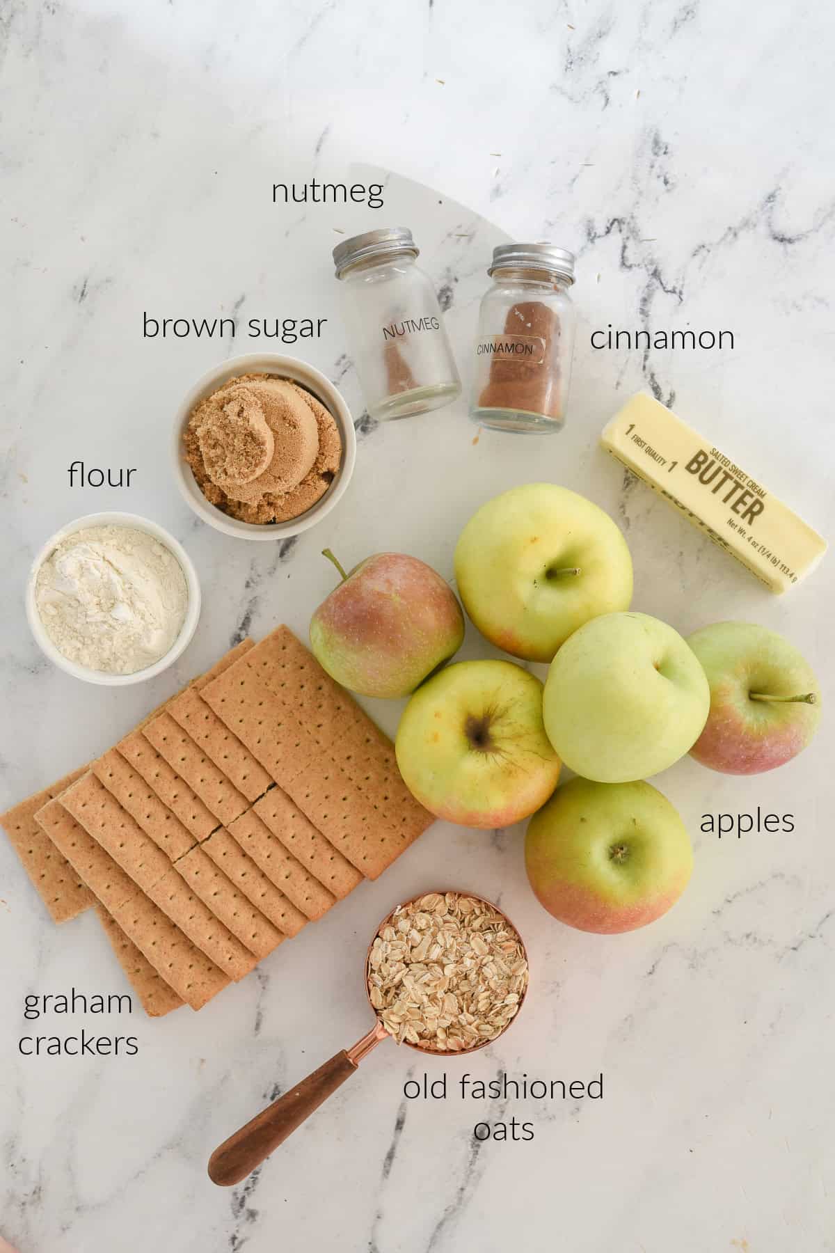 ingredients for apple crisp
