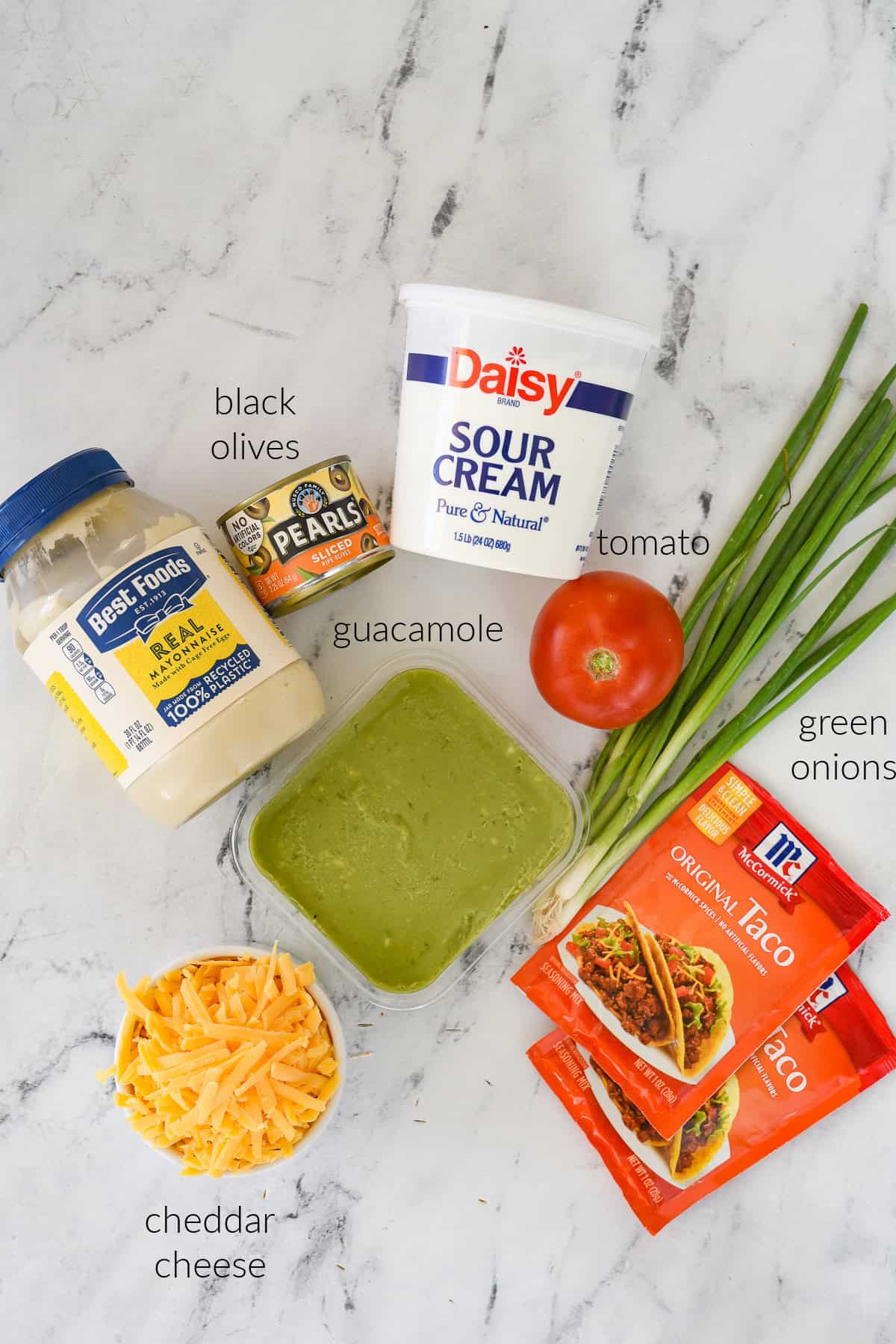 ingredients for 7 layer dip