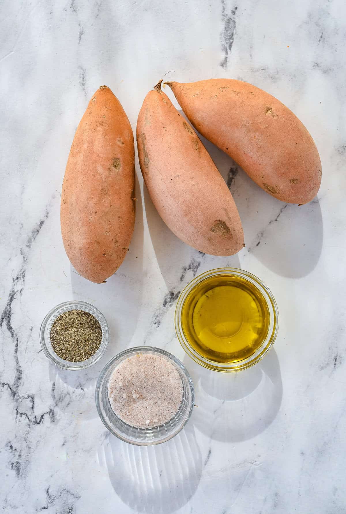 ingredients for roasted sweet potatoes