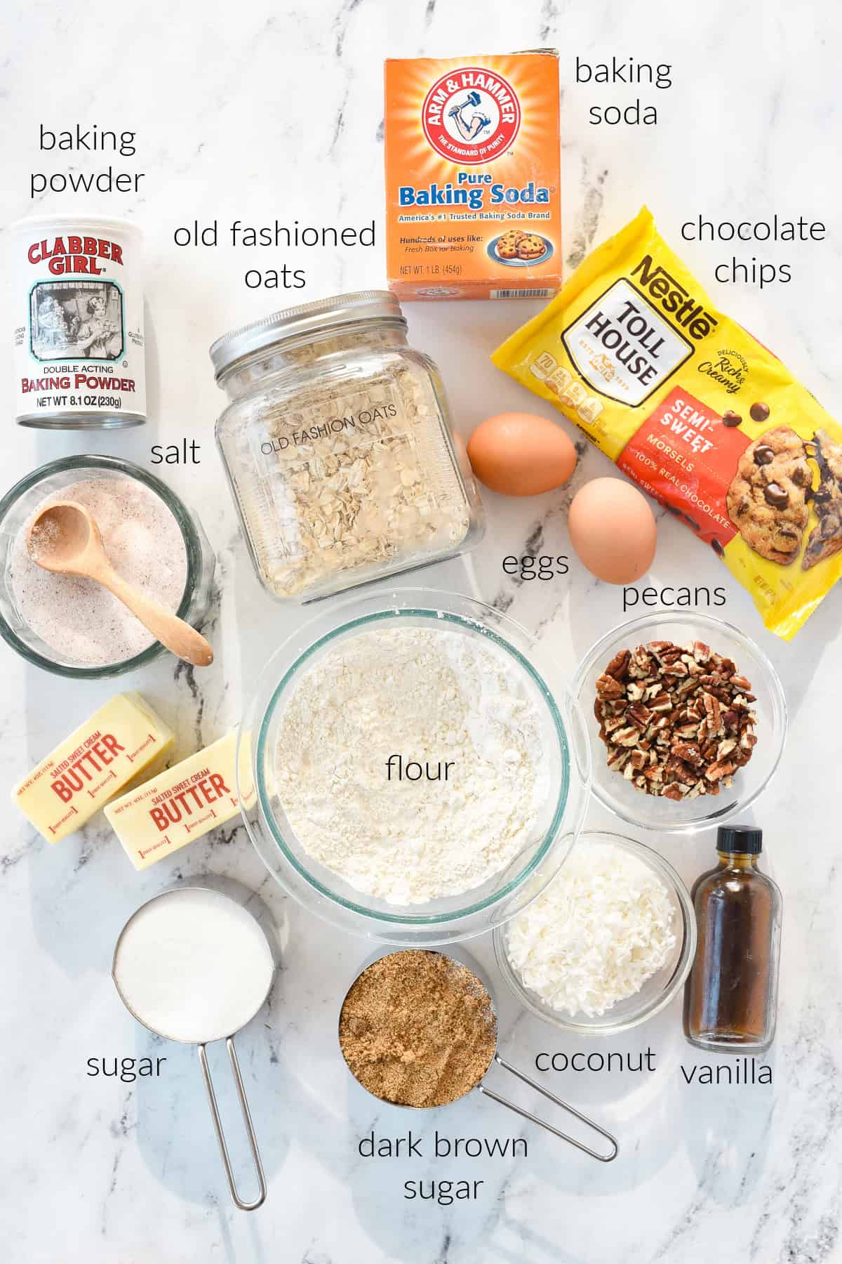 ingredients for cowboy cookies