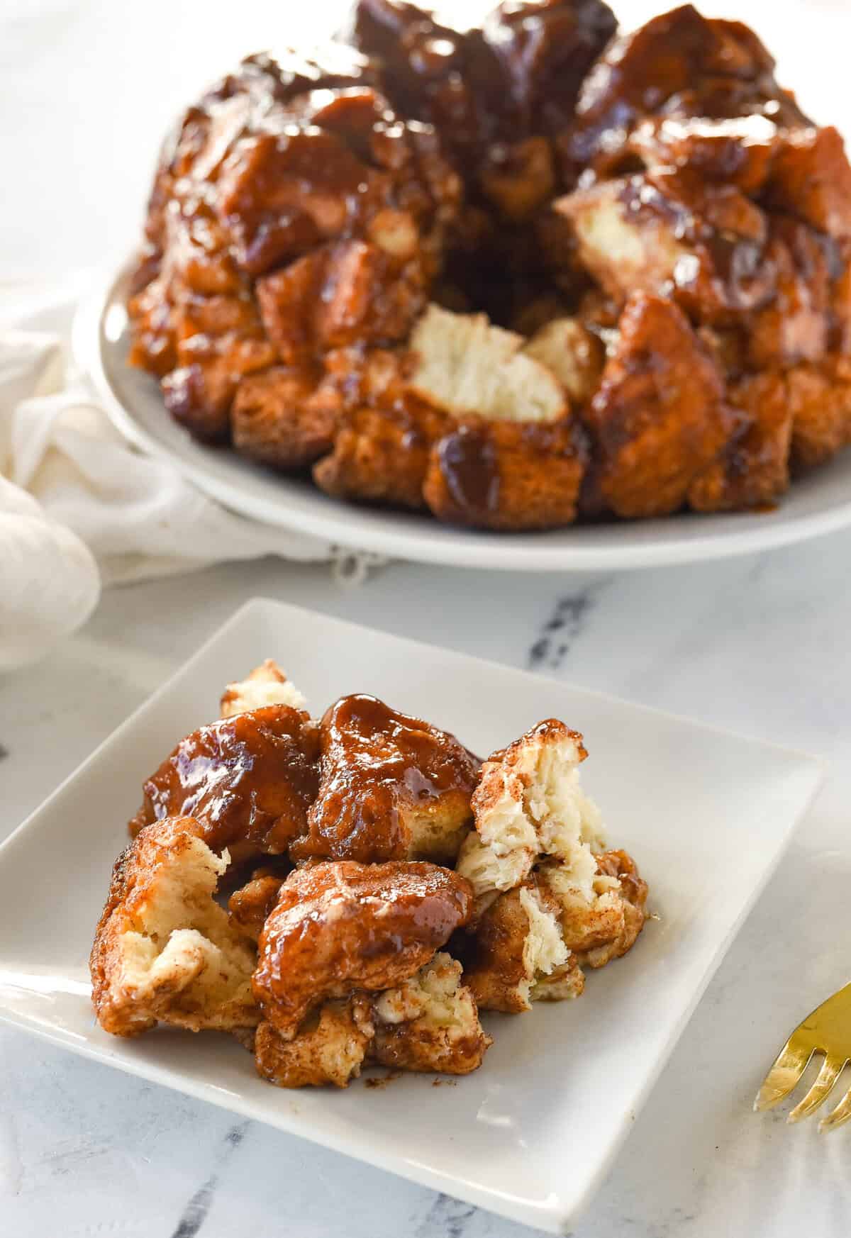 monkey bread on a plate.