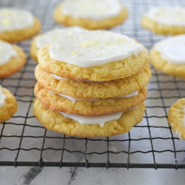 pile of lemon drop cookies
