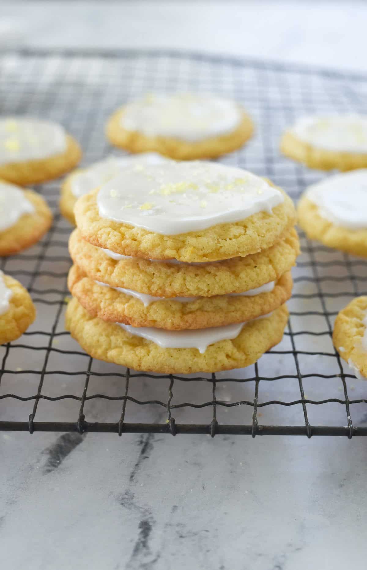 pile of lemon drop cookies