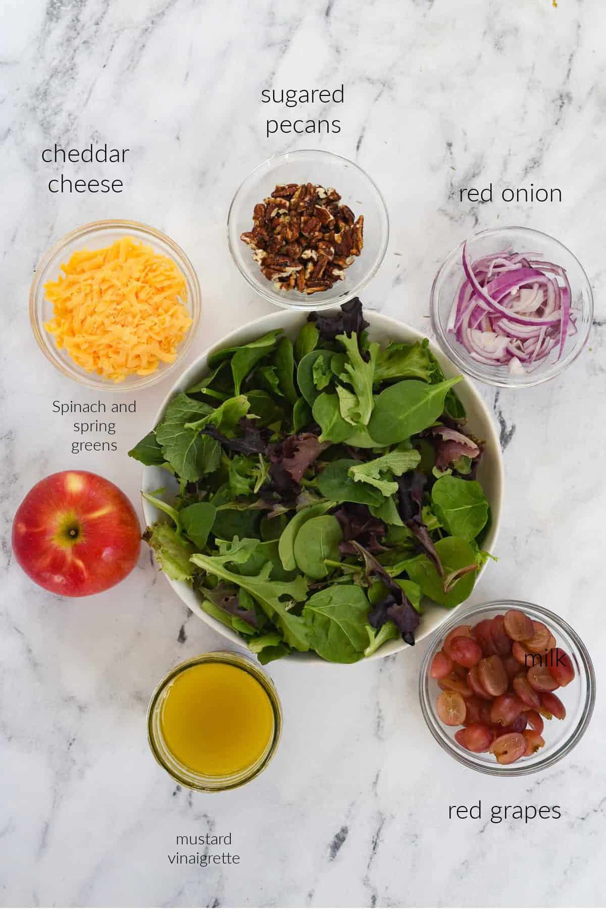 salad ingredients for apple pecan salad