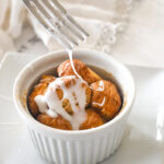 drizzling monkey bread with a glaze