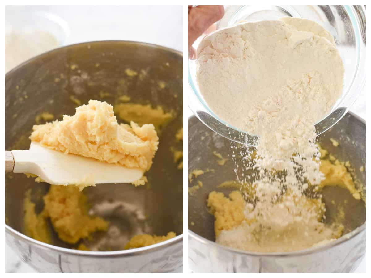 making shortbread dough