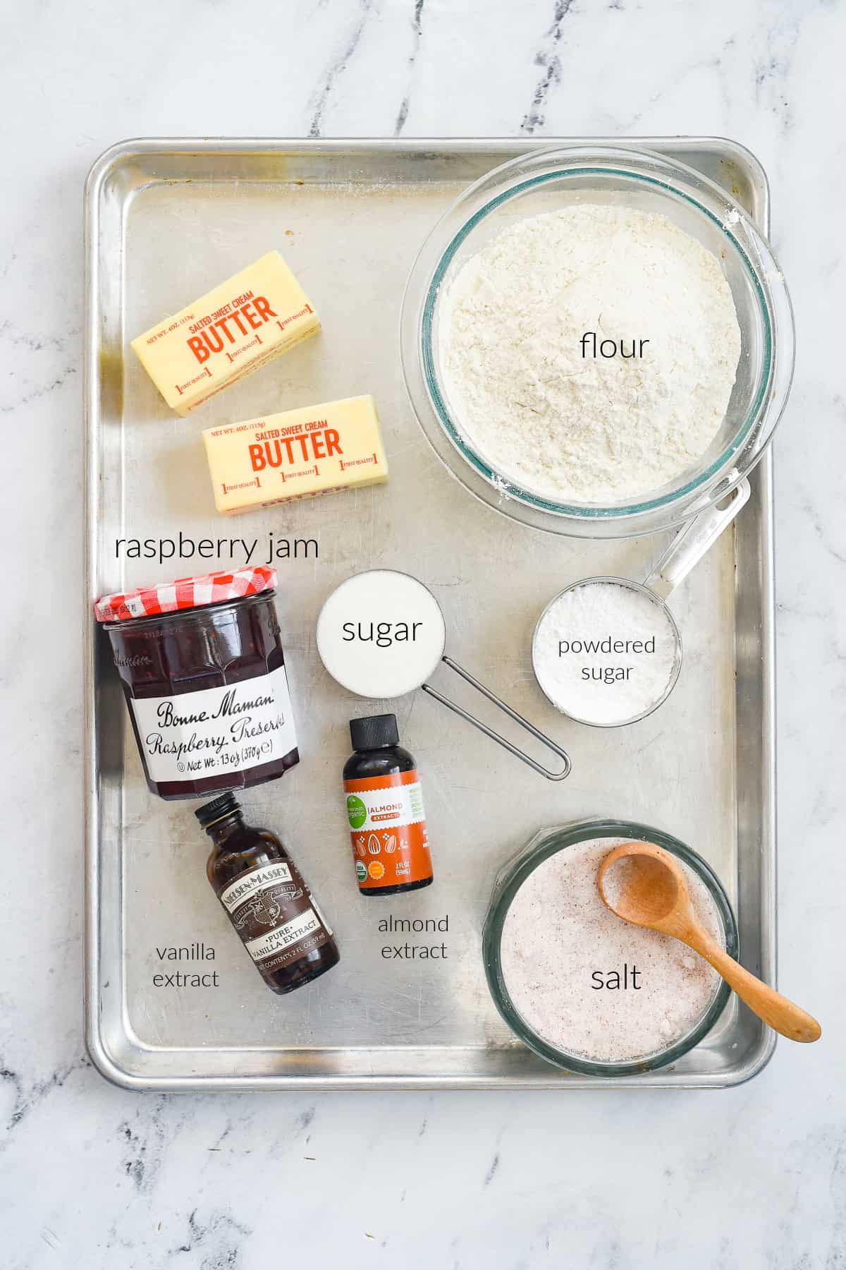 ingredients for jam tarts