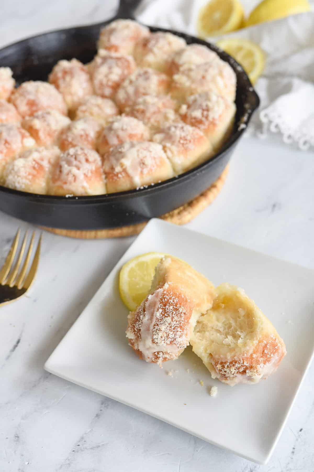 pull apart rolls on a plate