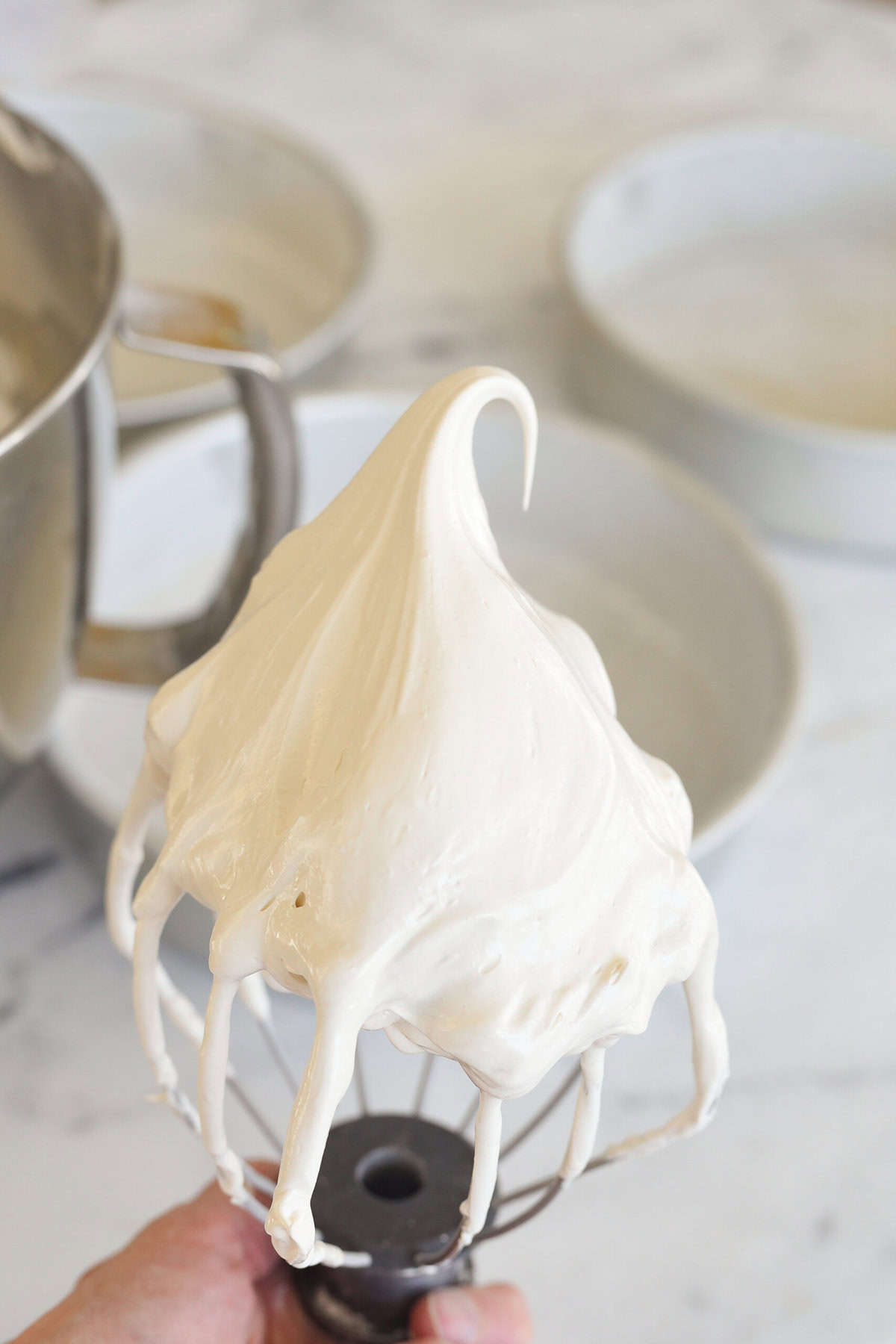 meringue on a wire whisk