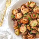 view of a bowl of ranch roasted potatoes
