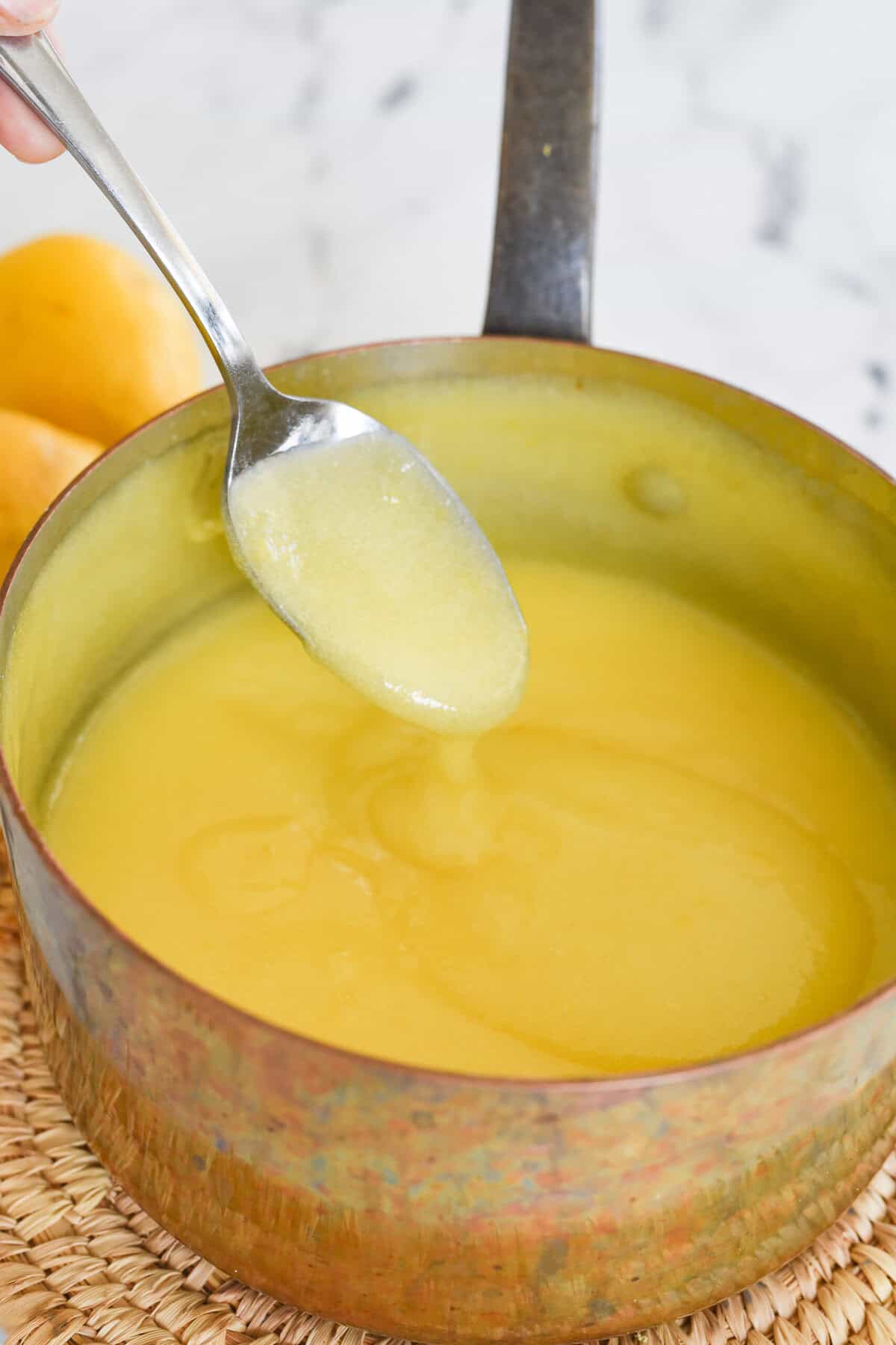 pan of lemon curd