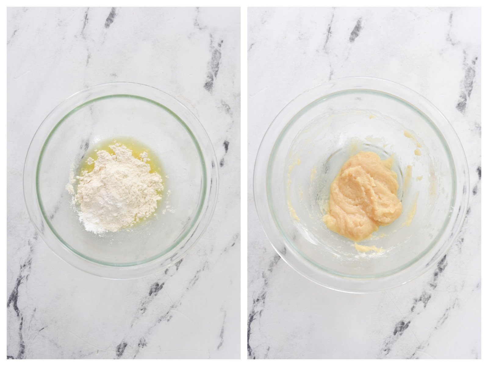 mixing batter for mug coffee cake

