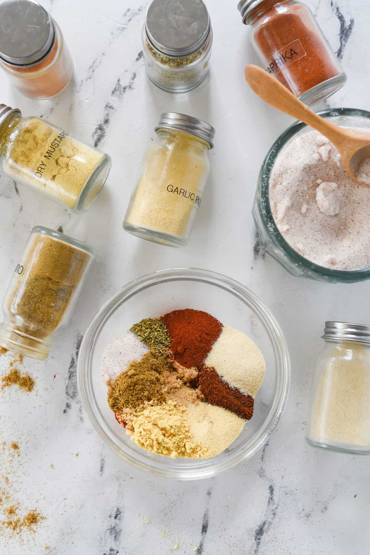 combing spices to make a rub for brisket
