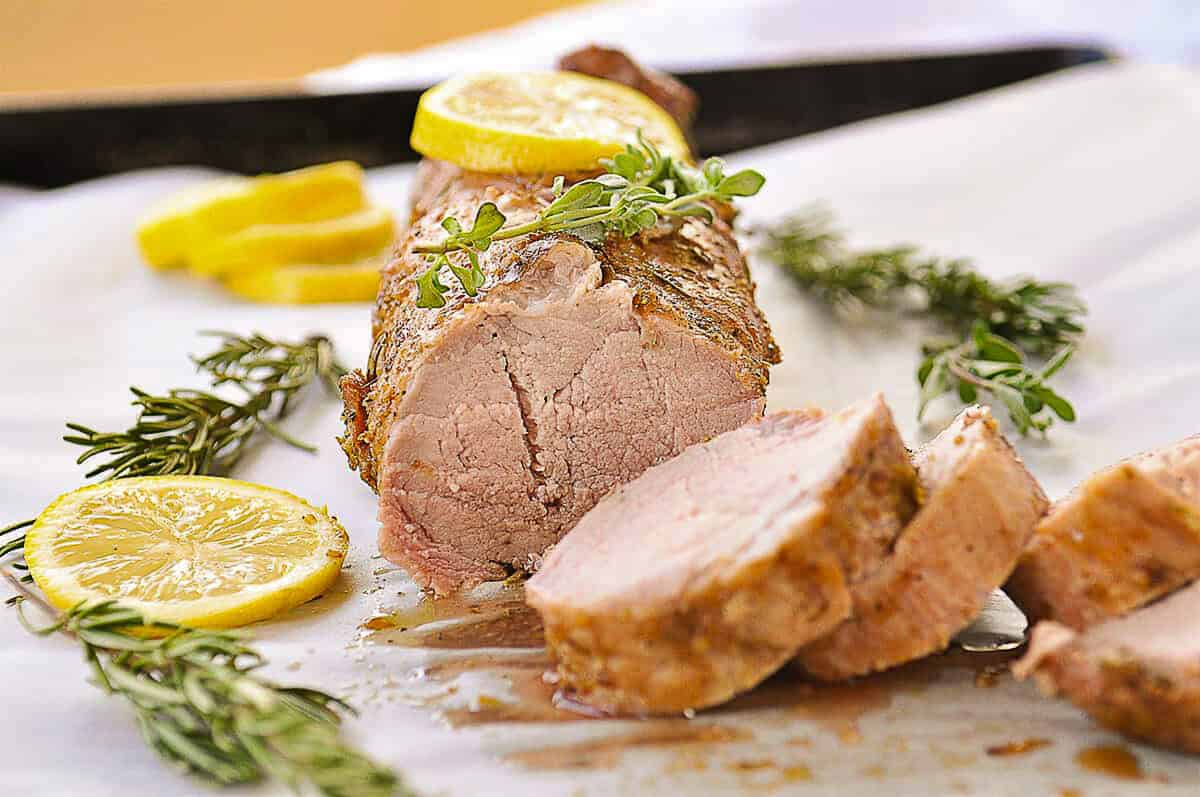 sliced lemon pork tenderloin