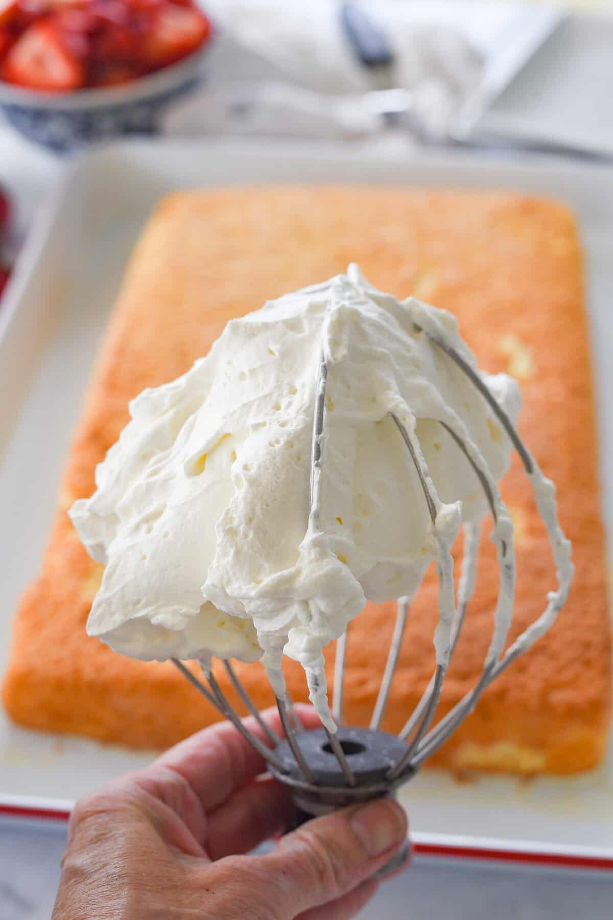 soft peaks of whipped cream