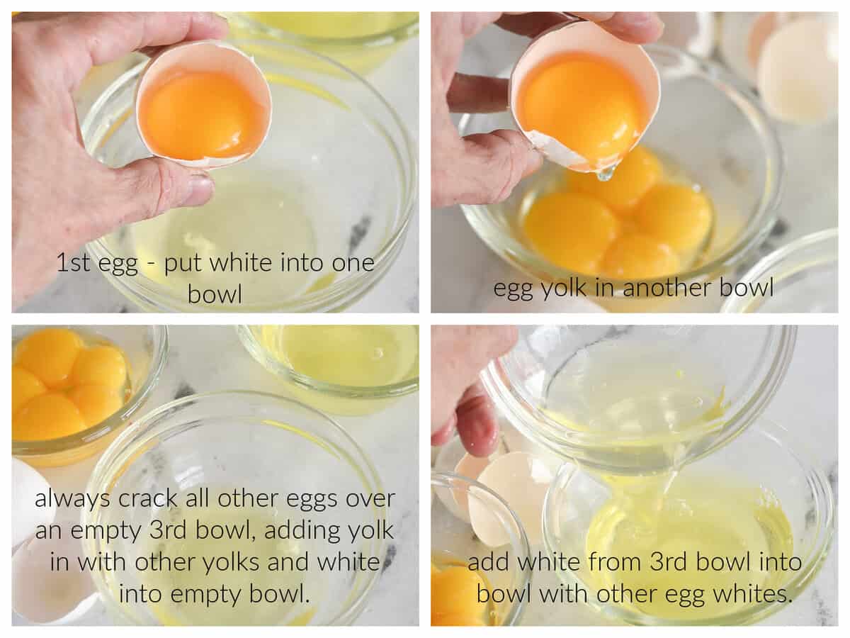 how to separate eggs using the 3 bowl method