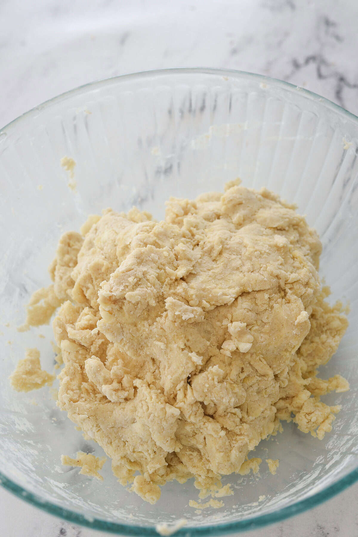 bowl with biscuit dough in it