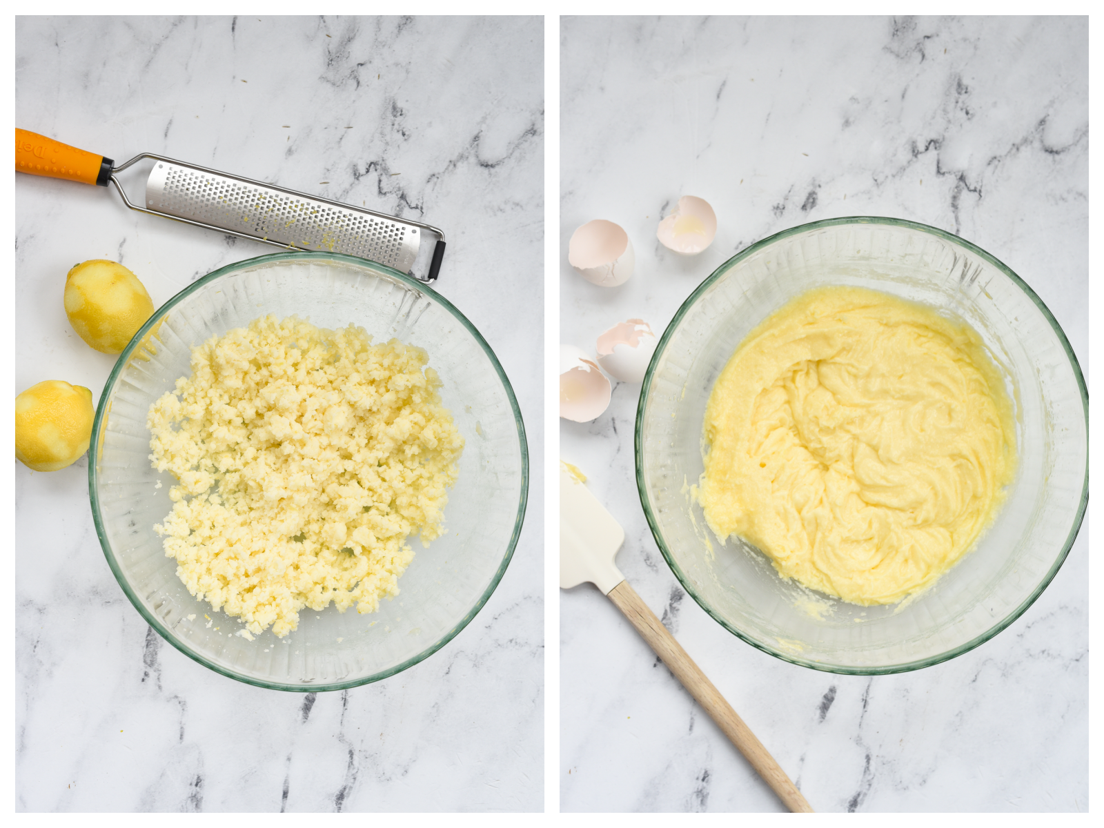 miking up lemon ricotta cake batter