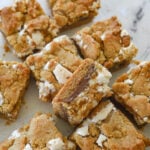 overhead shot of s'mores bars on the table