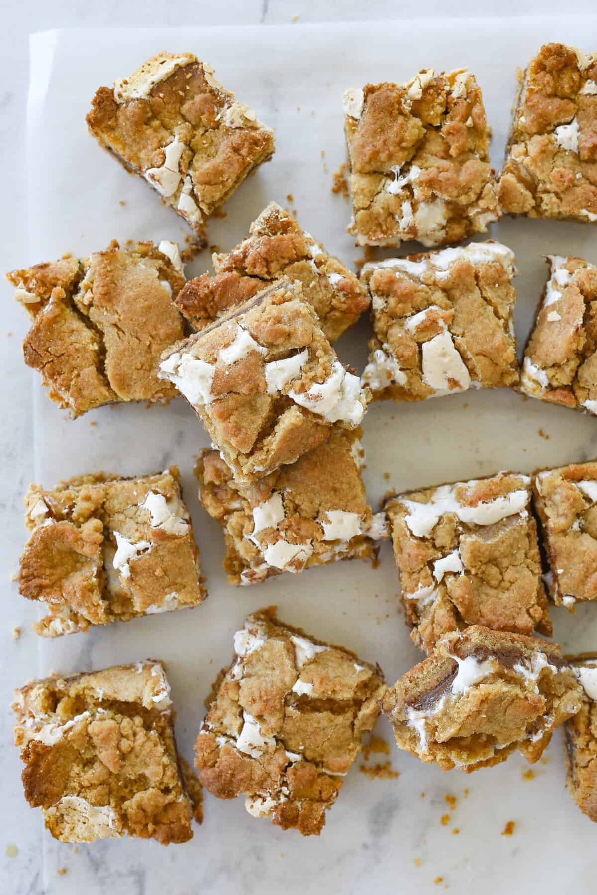 overhead shot of smores bars
