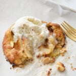 apple galette for one with scoop of ice cream on top