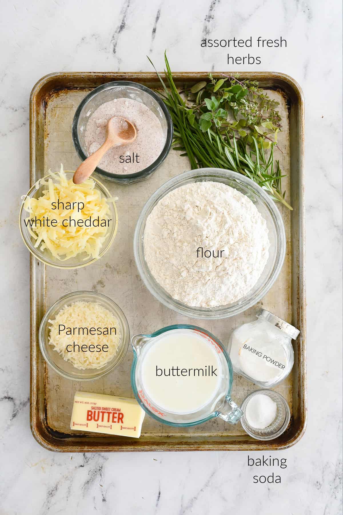 ingredients for cheese scones