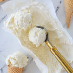 NO CHURN VANILLA ICE CREAM OVERHEAD SHOT